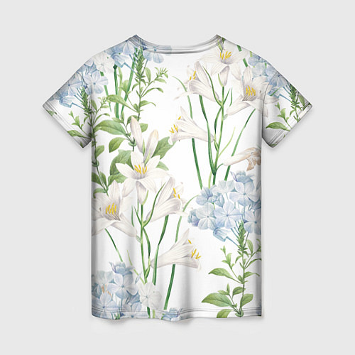 Женская футболка Цветы Утонченные и Яркие / 3D-принт – фото 2