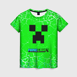 Футболка женская Minecraft зеленый фон, цвет: 3D-принт