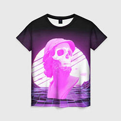 Футболка женская Vaporwave Skull Психоделика, цвет: 3D-принт