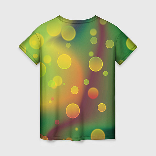 Женская футболка Кружочки на разноцветном фоне / 3D-принт – фото 2