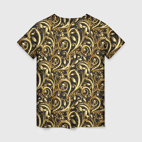 Женская футболка Золотистые узоры / 3D-принт – фото 2