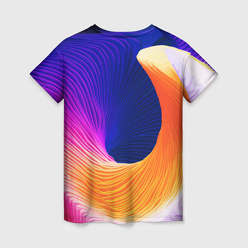 Женская футболка Цветная волна Summer / 3D-принт – фото 2