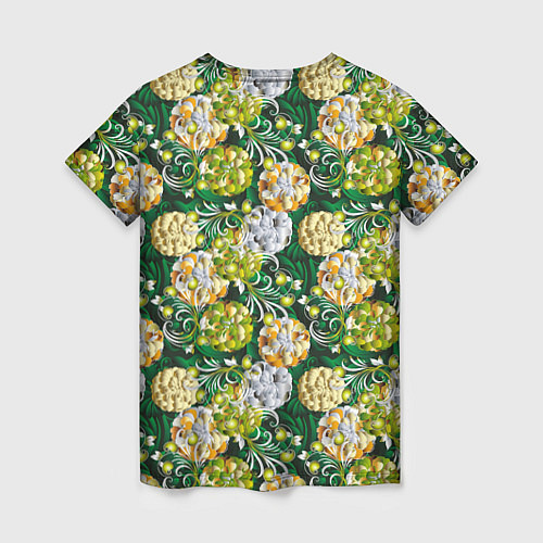 Женская футболка Объемные цветы - паттерн / 3D-принт – фото 2