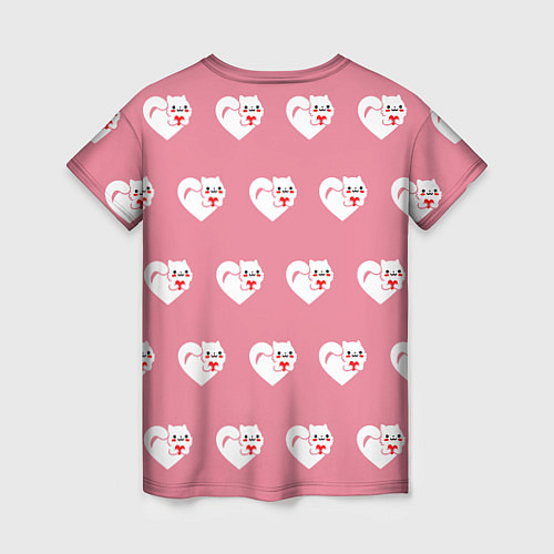 Женская футболка Орнамент сердце кот / 3D-принт – фото 2