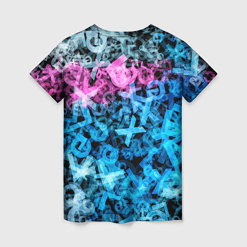 Женская футболка Хаос из букв / 3D-принт – фото 2