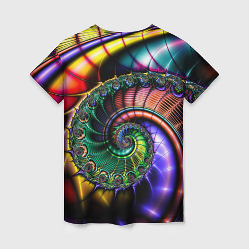Женская футболка Красочная фрактальная спираль Colorful fractal spi / 3D-принт – фото 2