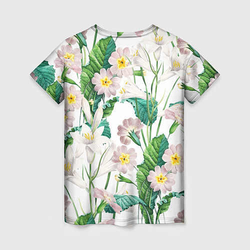 Женская футболка Цветы Лилии На Белом Фоне / 3D-принт – фото 2