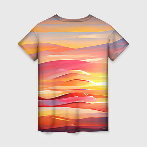 Женская футболка Закатное солнце / 3D-принт – фото 2