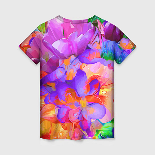 Женская футболка Красочный цветочный паттерн Лето Colorful Floral P / 3D-принт – фото 2