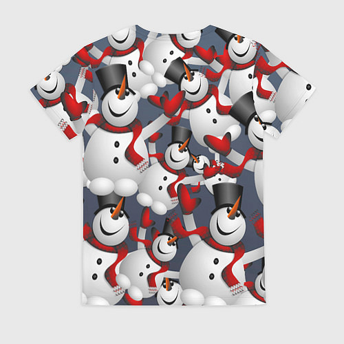 Женская футболка ВОЗДУШНЫЕ СНЕГОВИКИ / 3D-принт – фото 2