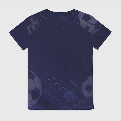 Женская футболка Лого Manchester City в сердечке на фоне мячей / 3D-принт – фото 2