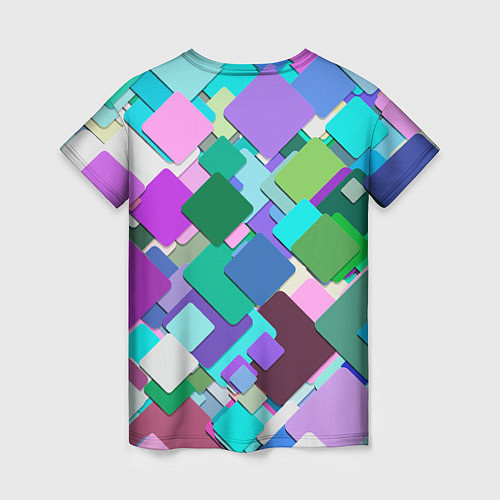 Женская футболка MULTICOLORED SQUARES / 3D-принт – фото 2