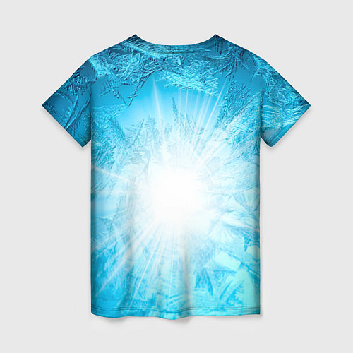Женская футболка IN COLD horizontal logo with blue ice / 3D-принт – фото 2