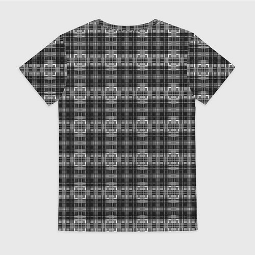 Женская футболка Черно белая клетка / 3D-принт – фото 2