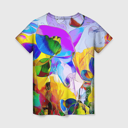 Женская футболка Цветы Буйство красок Flowers Riot of colors / 3D-принт – фото 2