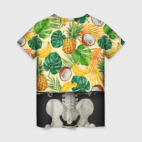 Женская футболка Тропики Ритм Джунглей Ананасы Кокосы Бананы / 3D-принт – фото 2