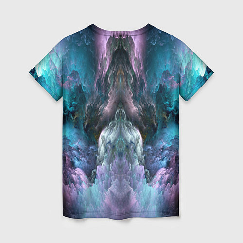 Женская футболка Облака неонового цвета Neon colored clouds / 3D-принт – фото 2
