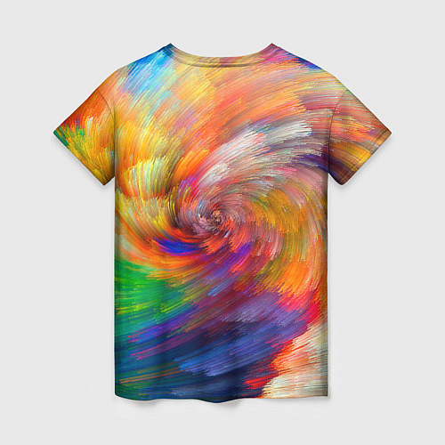 Женская футболка MULTICOLORED SWIRLS / 3D-принт – фото 2