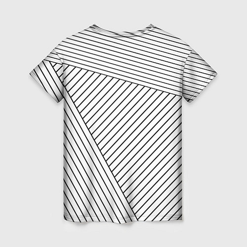 Женская футболка Символ Among Us на светлом фоне с полосами / 3D-принт – фото 2