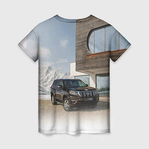 Женская футболка Тoyota Land Cruiser Prado у горного коттеджа Mount / 3D-принт – фото 2
