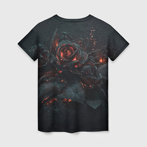 Женская футболка Тлеющий розы / 3D-принт – фото 2