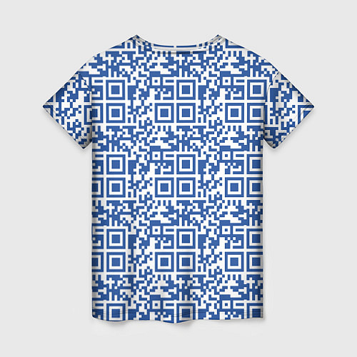 Женская футболка QR код паттерн синий / 3D-принт – фото 2