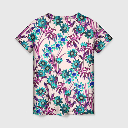 Женская футболка Цветы Летние Фиолетовые Рудбеки / 3D-принт – фото 2