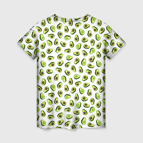 Женская футболка Смешное авокадо на белом фоне / 3D-принт – фото 2