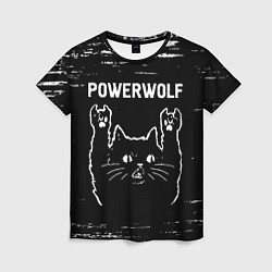 Футболка женская Группа Powerwolf и Рок Кот, цвет: 3D-принт