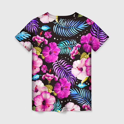 Женская футболка Floral pattern Summer night Fashion trend / 3D-принт – фото 2