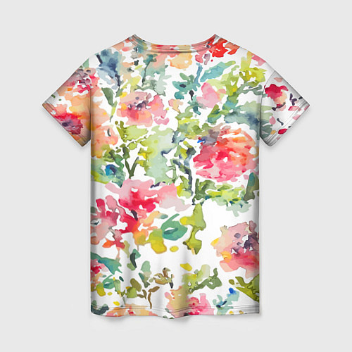 Женская футболка Floral pattern Watercolour Summer / 3D-принт – фото 2
