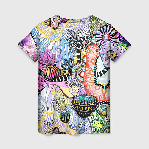 Женская футболка Подводный цветочно коралловый мир / 3D-принт – фото 2