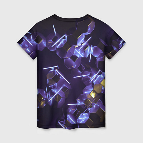 Женская футболка Неоновые фигуры с лазерами - Фиолетовый / 3D-принт – фото 2
