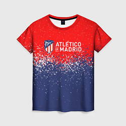 Футболка женская Atletico madrid атлетико мадрид брызги красок, цвет: 3D-принт