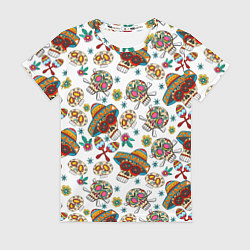 Футболка женская Мексиканские черепки, цвет: 3D-принт