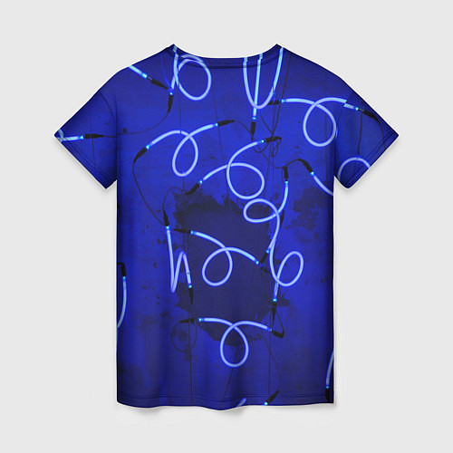 Женская футболка Неоновые закрученные фонари - Синий / 3D-принт – фото 2