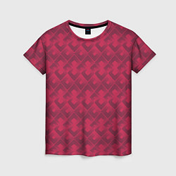 Женская футболка Современный красный геометрический узор арт деко