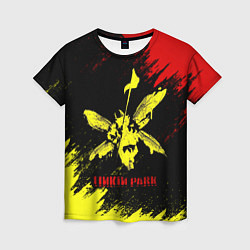 Футболка женская Linkin Park желто-красный, цвет: 3D-принт