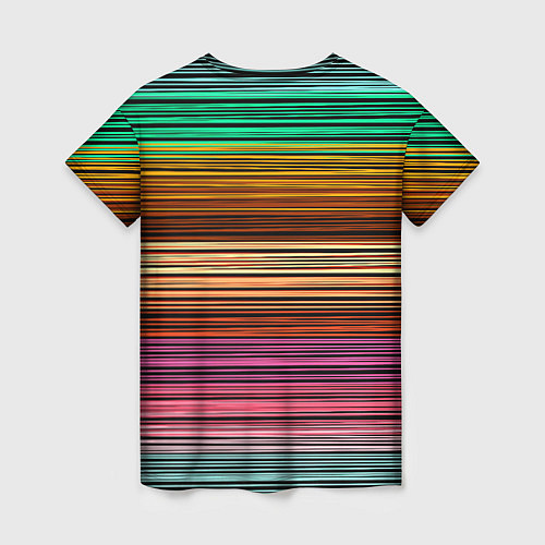 Женская футболка Multicolored thin stripes Разноцветные полосы / 3D-принт – фото 2