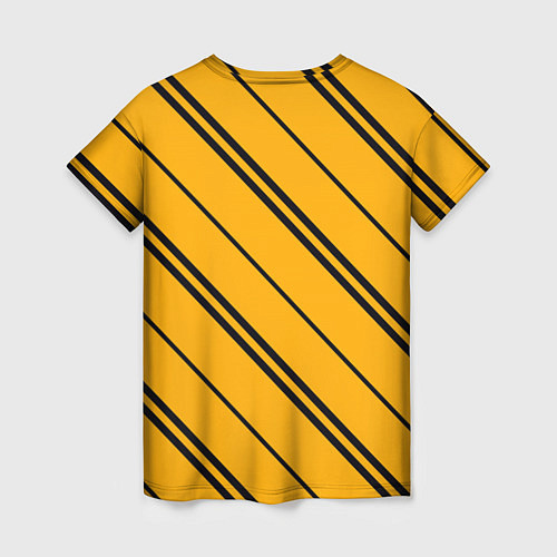 Женская футболка Полосы желтые черные / 3D-принт – фото 2