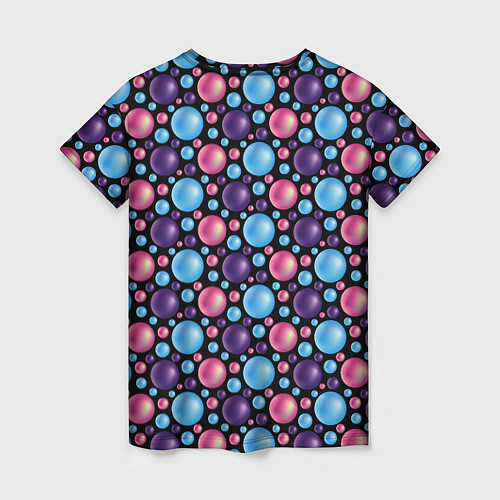 Женская футболка Разноцветные яркие объемные шарики / 3D-принт – фото 2