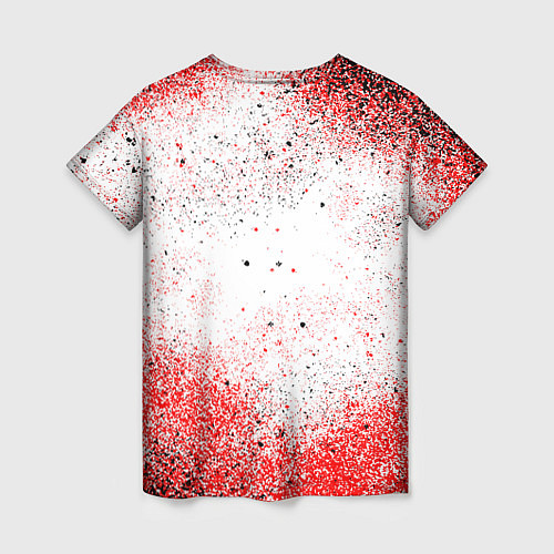 Женская футболка Ac milan красно черные брызги / 3D-принт – фото 2