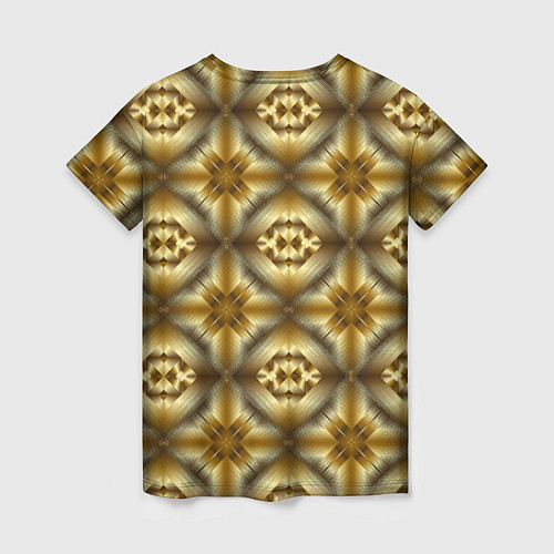 Женская футболка Калейдоскоп GOLD золотые 3D текстуры / 3D-принт – фото 2