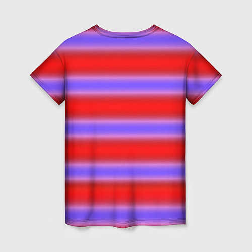 Женская футболка Striped pattern мягкие размытые полосы красные фио / 3D-принт – фото 2