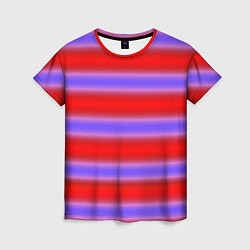 Футболка женская Striped pattern мягкие размытые полосы красные фио, цвет: 3D-принт