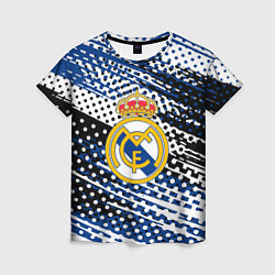 Футболка женская Real madrid Реал Мадрид краски, цвет: 3D-принт
