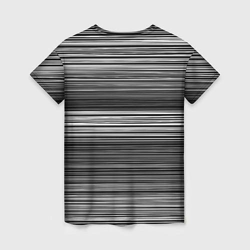 Женская футболка Black and white thin stripes Тонкие полосы / 3D-принт – фото 2