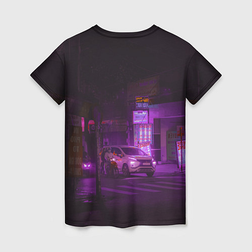 Женская футболка Неоновый ночной переход - Фиолетовый / 3D-принт – фото 2