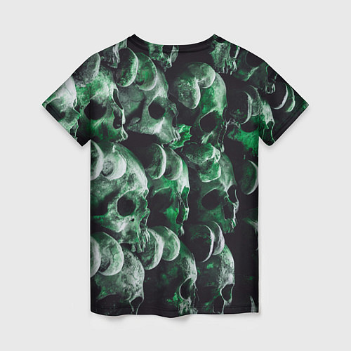 Женская футболка Множество черепов во тьме - Зелёный / 3D-принт – фото 2