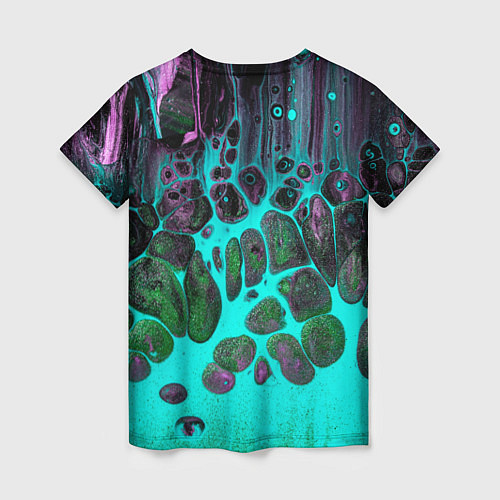 Женская футболка Неоновый песок и камни - Голубой / 3D-принт – фото 2